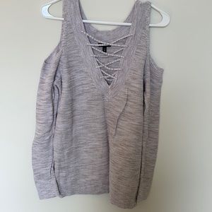 Cold shoulder sweater